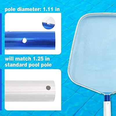 Swimming Pool Skimmer Net, Leaf Skimmer with Fine Mesh, Durable Aluminum Frame