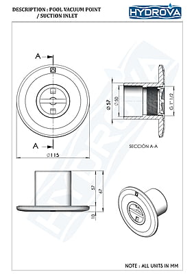 Pool Vacuum Point - 2 Inch